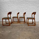 Set of 4 restored Baumann sled chairs
