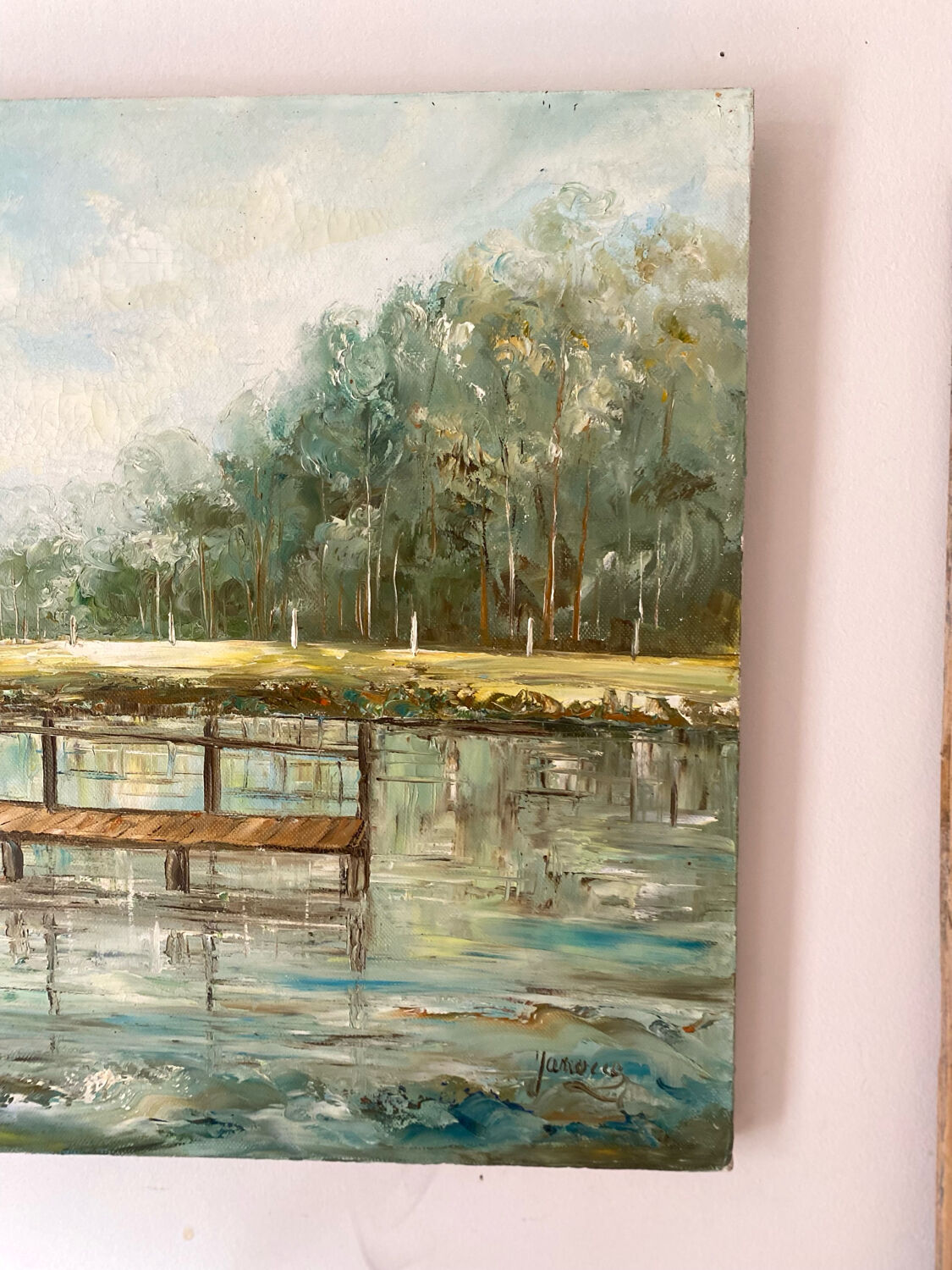 Vintage landscape oil on canvas