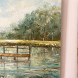 Vintage landscape oil on canvas