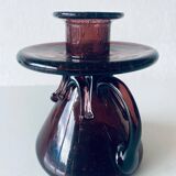 Bougeoir en verre soufflé bullé