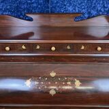 Cylinder desk in mahogany and inlaid marquetry circa 1900