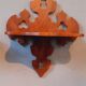 Pair of shelves late nineteenth century in solid walnut style Gothic