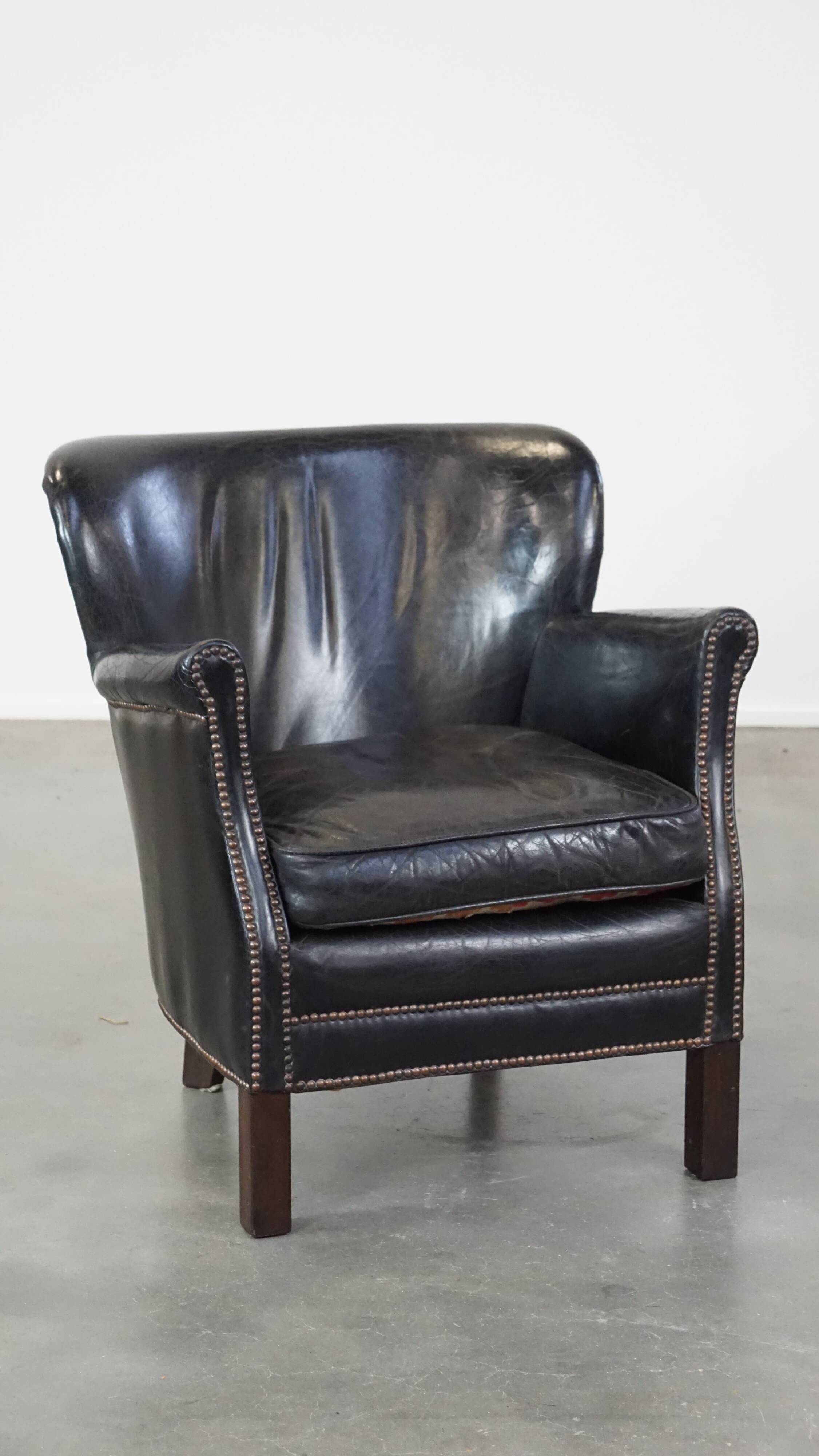 Fauteuil en cuir noir