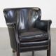 Fauteuil en cuir noir
