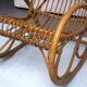 Franco Albini style, pair of rattan and bamboo rocking chairs. Italy 1950s