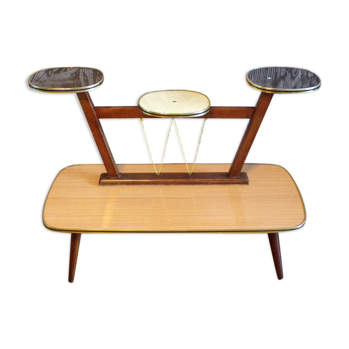 Vintage plant holder table in formica
