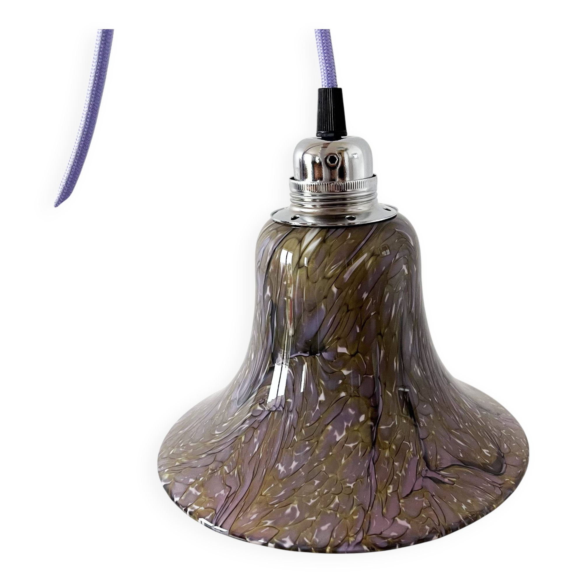 Purple opaline globe portable or pendant lamp