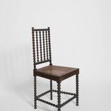 Turned wood and canning chair, XIXth c.