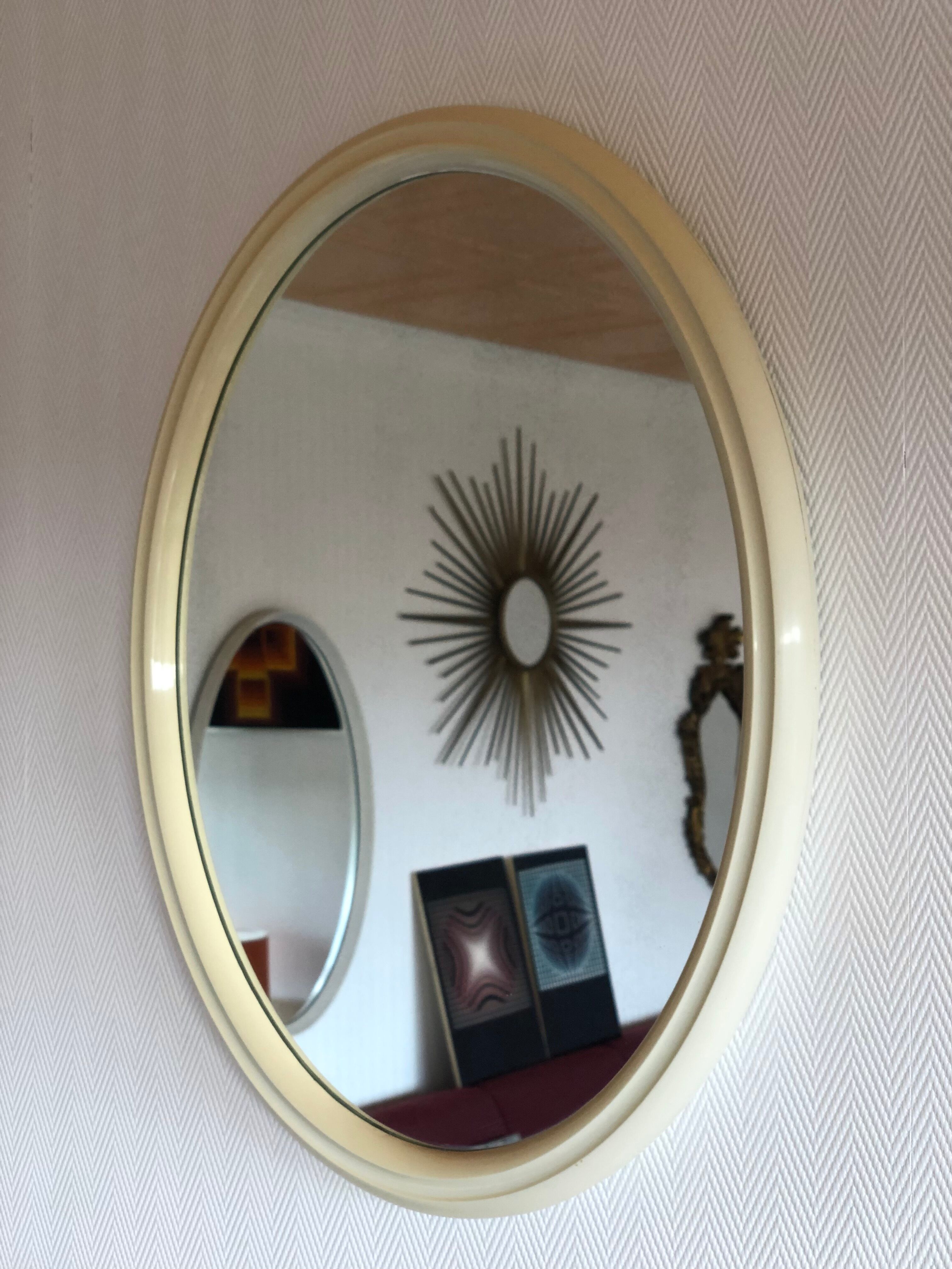Tiger vintage oval mirror