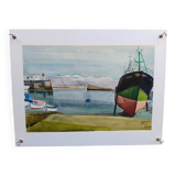 Watercolour by Michel Roubille, the island of Yeu 1981.