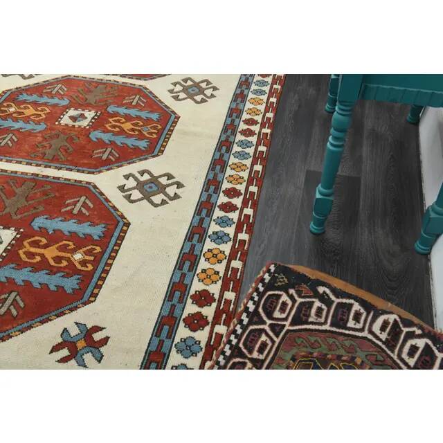 1970s Vintage Turkish Oushak Handmade Wool Cotton Beige Area Rug 158x326