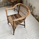 Popular rope, wicker and wood chair
