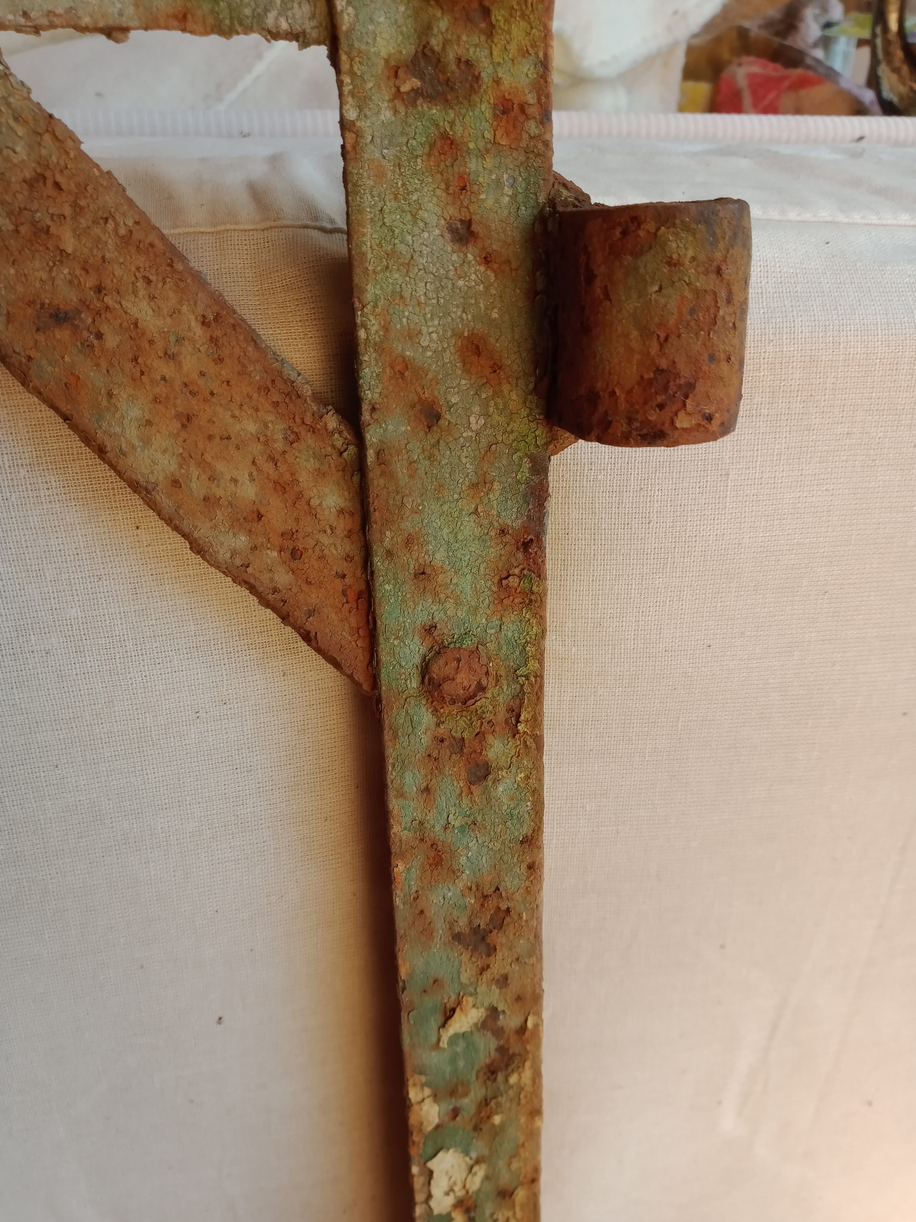 Old riveted metal gate