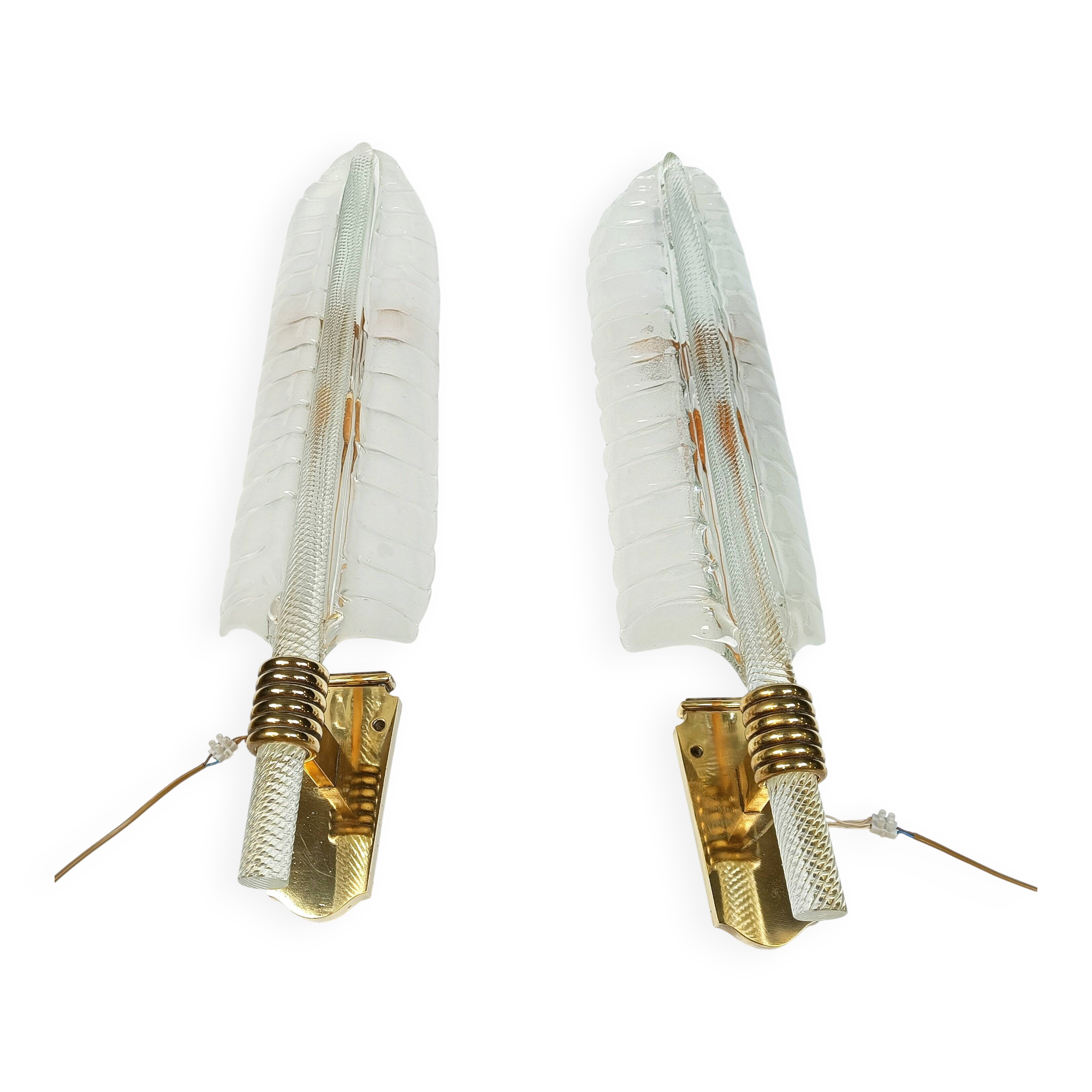 Pair of large wall lamps by Andre Arbus & Veronese, 1950s