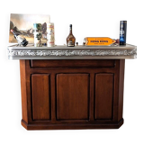 Solid oak bar, tin counter, authentic craftsmanship in perfect condition