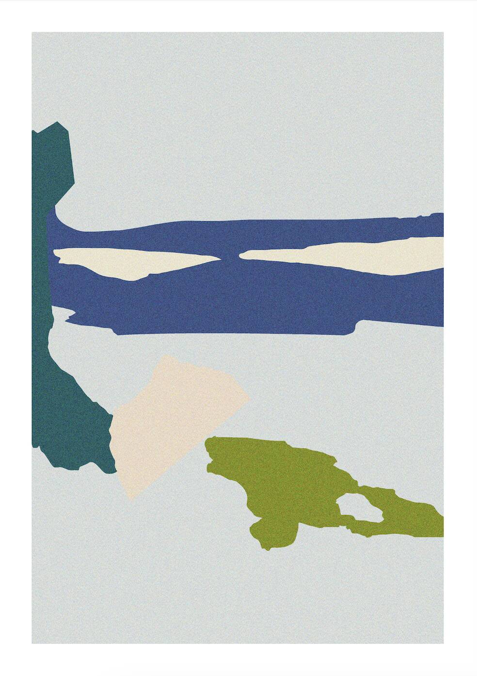 ABSTRACT BLUE MOUNTAIN - Illustration A4