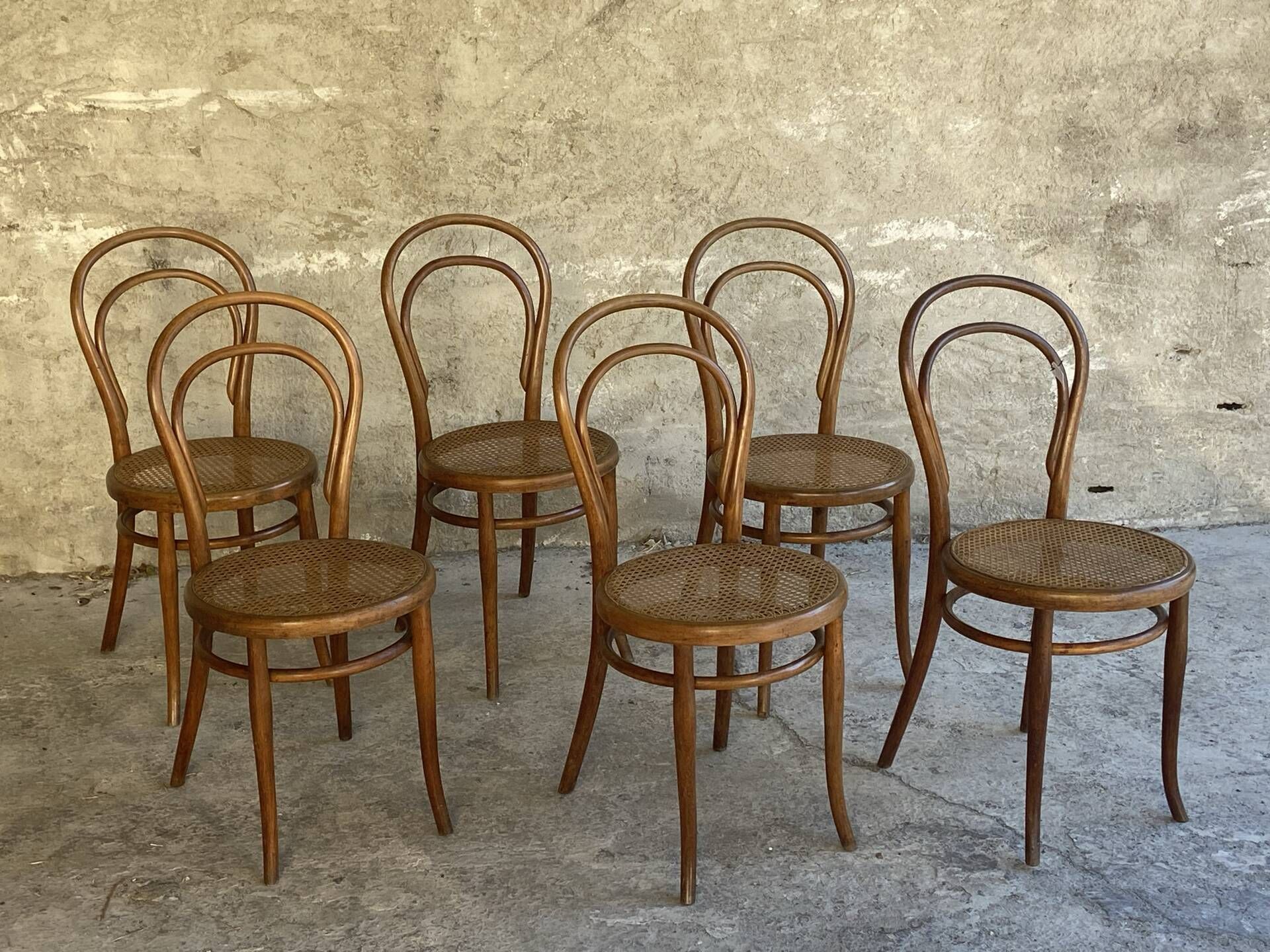 Set of Thonet chairs with caning