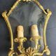 Vintage Louis XVI bronze corner wall sconce Lucien Gau Paris