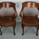 Paire de chaises de bureau de bureau en chêne édouardien anglais