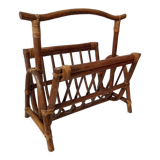 Vintage rattan magazine holder