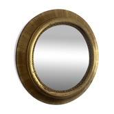Miroir soleil oeil de sorcière bois et doré, 1970