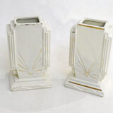 Pair of Art Deco flat vases