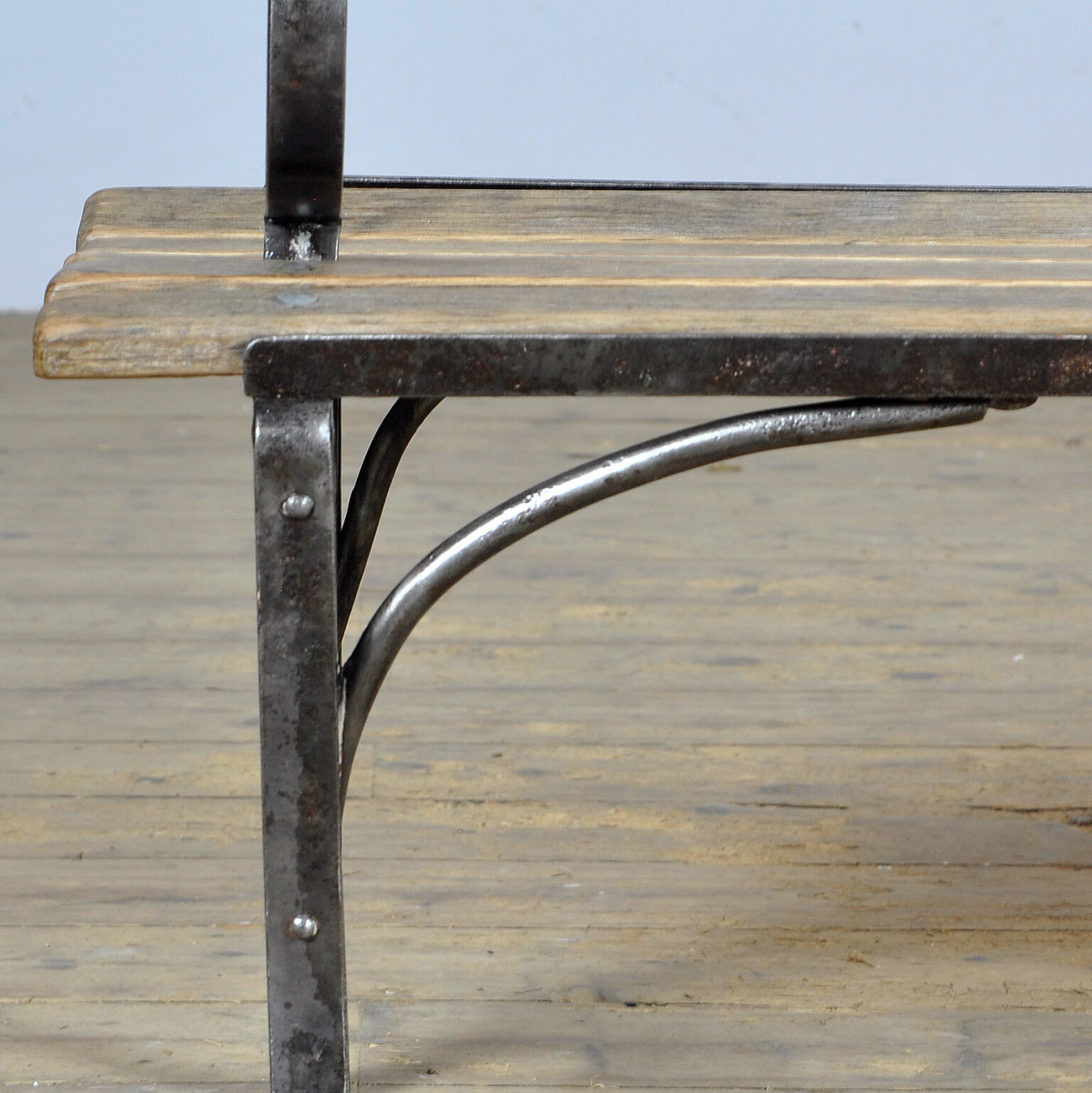 Riveted iron park bench 1920s