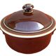 Antique brown glazed ceramic terrine