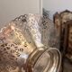 Silver metal footed fruit bowl vintage empty pocket.