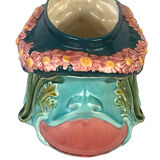 Polychrome slip planter decorated with flower garland