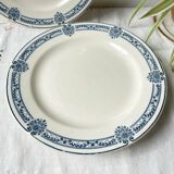 Vintage pedestal dish Blue iron earth Salins model Arbois Ennege