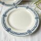 Vintage pedestal dish Blue iron earth Salins model Arbois Ennege