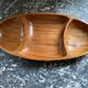 Compartmentalized wooden serving dish