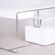 Bauhaus Desk in Chrome-Plated Steel and White Lacquered Wood, Germany, 1930s