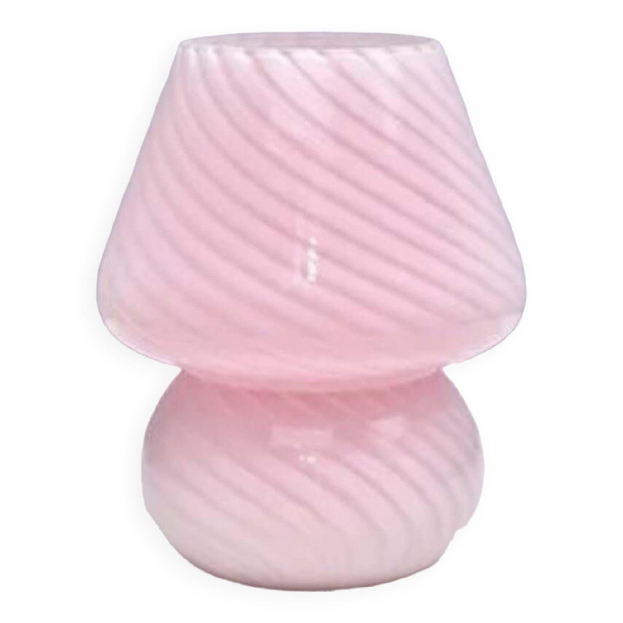 Pink glass mushroom lamp