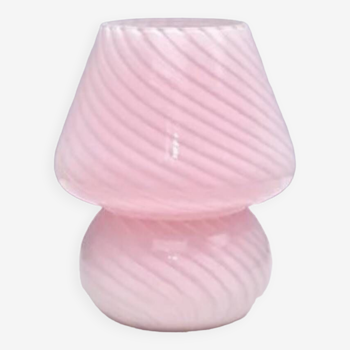 Lampe champignon verre rose