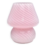 Pink glass mushroom lamp