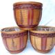Trio de cache-pots vintage osier tressé