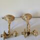 Duo of brass balance wall candle holders
