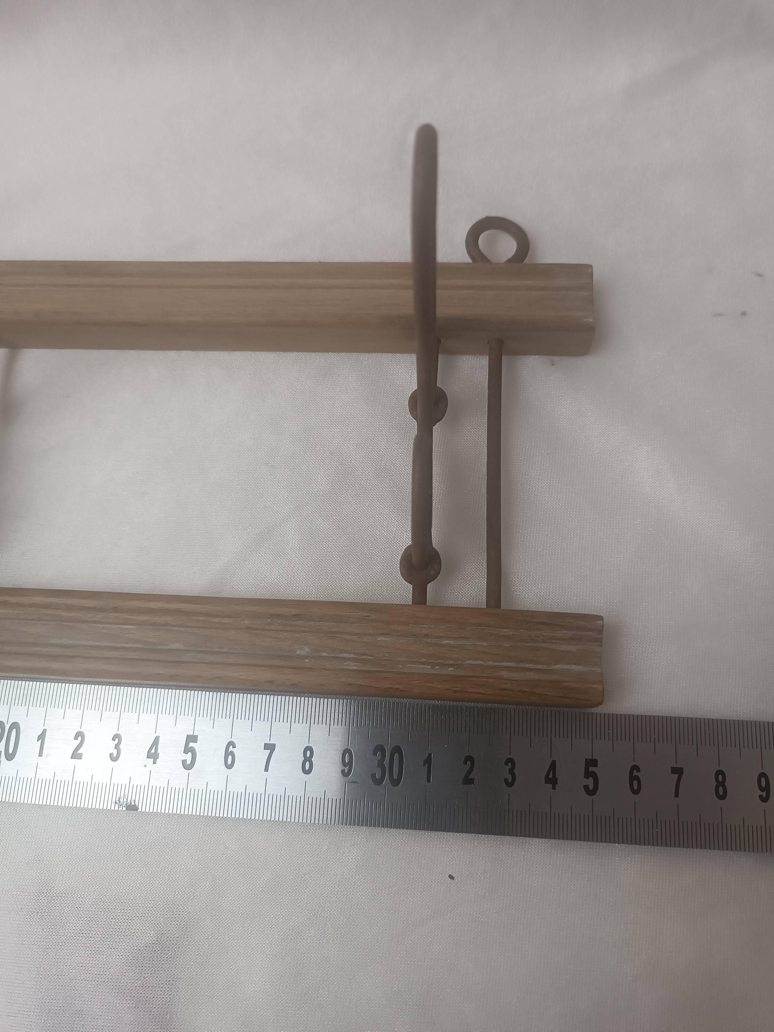 Coat rack/wood & iron hooks