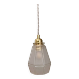 Vintage art deco frosted glass tulip pendant light