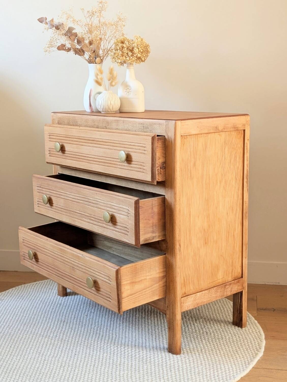 Renovated vintage 1950s chest of drawers.