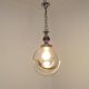 Vintage Murano Glass Globe Pendant Ceiling Light Amber Wave Mazzega Style