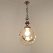 Suspension en verre de Murano ambré dans le goût de Mazzega