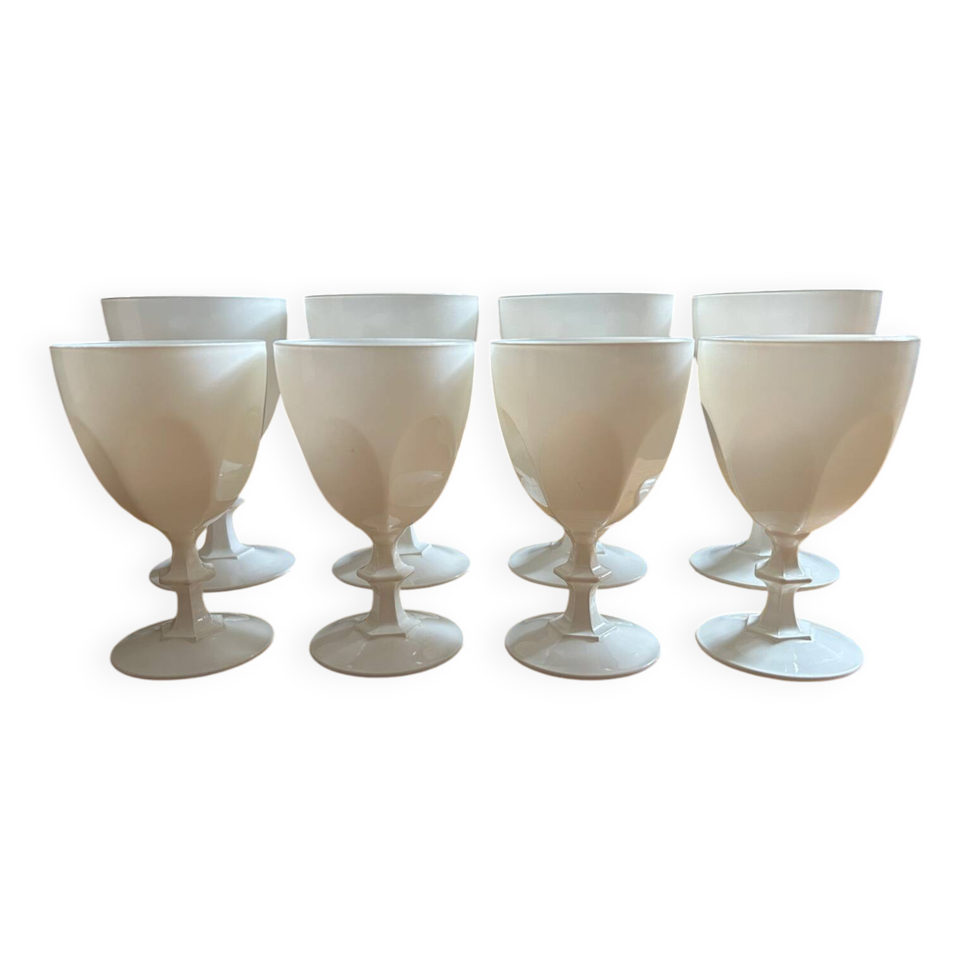 8 verres Cristal d’Arques blanc opaque