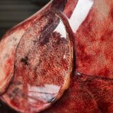 'bird' floor lamp by aldo tura, red goatskin parchment, ca 1950