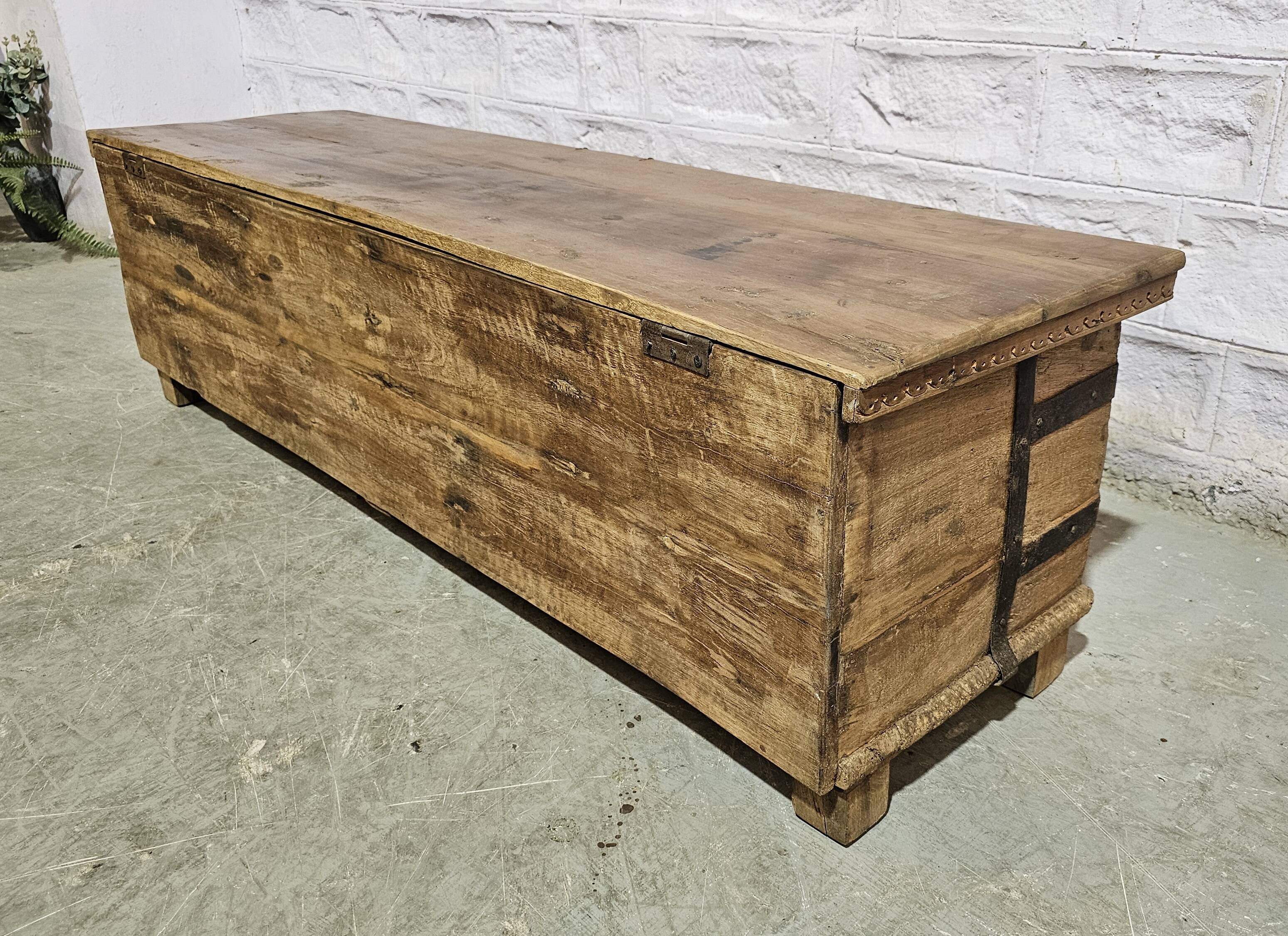 Burmese teak bench - chest