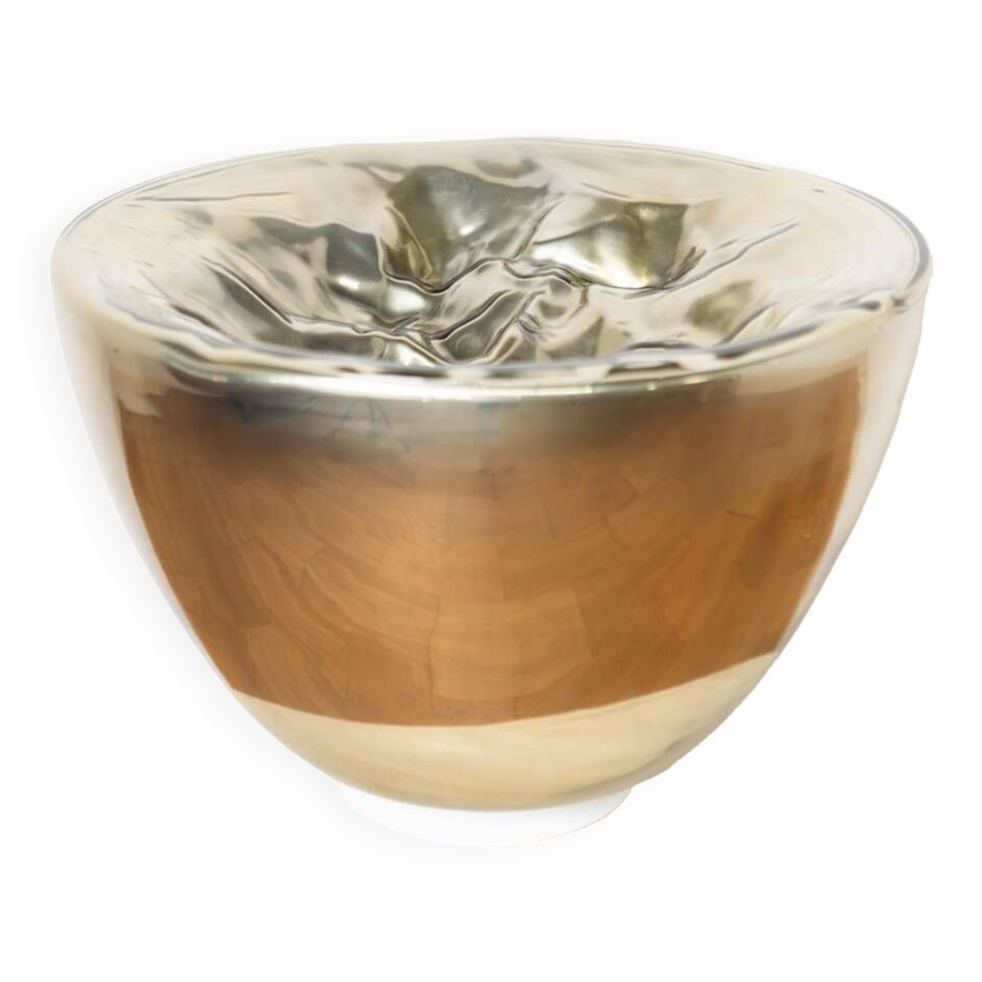 Table lamp or floor lamp in Murano glass, translucent, silver, by Carlo Nason, for Mazzega,