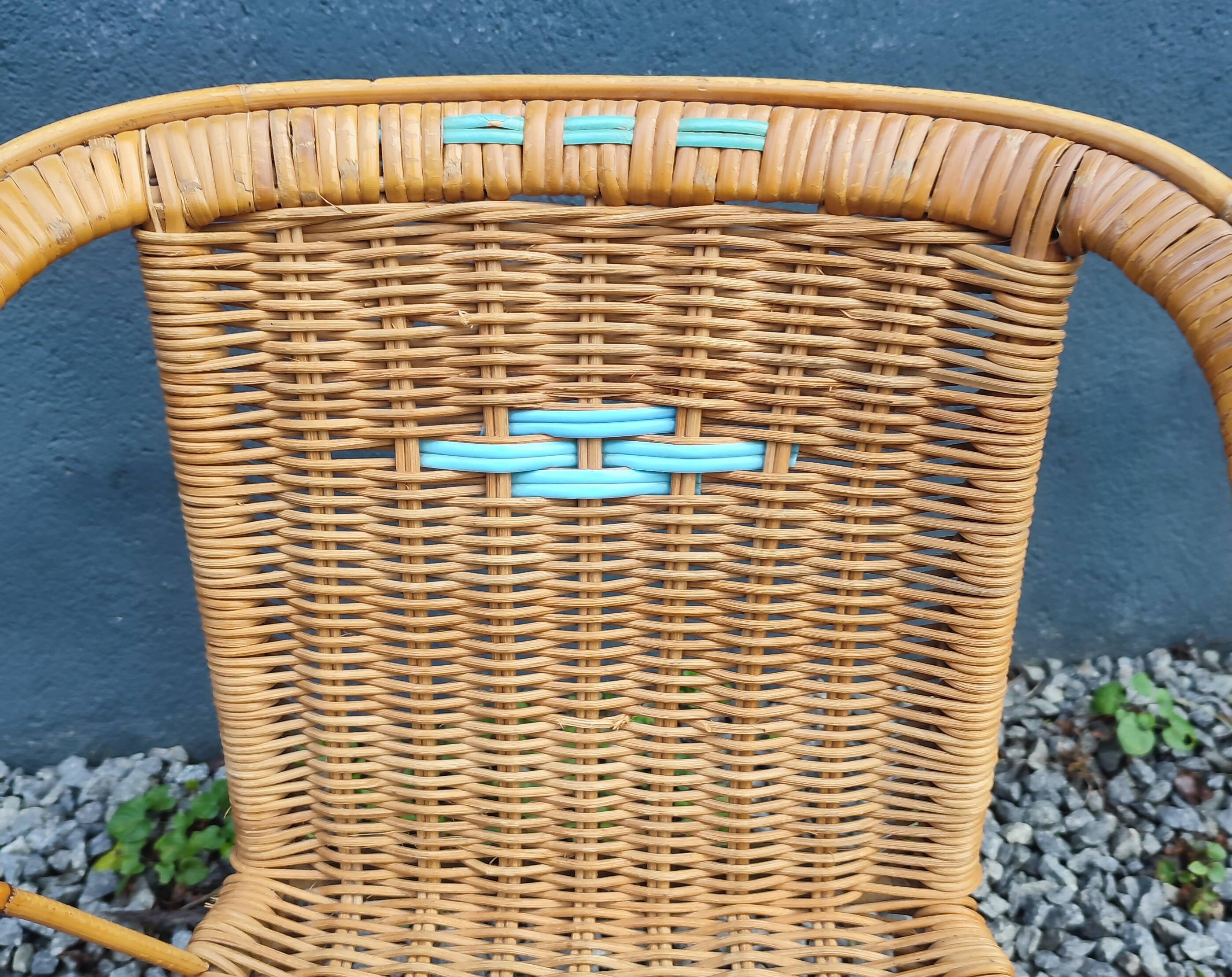 Small vintage rattan armchair/chair for children
