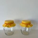 Vintage orange seventies jam jars